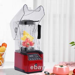 110V Commercial Smoothie Blender Fruit Juicer Mixer Mixing with Soundproof Cover