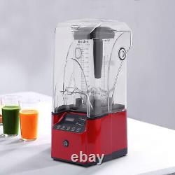 2200W 2.2L Commercial Soundproof Cover Blender Fruit Juicer Smoothie Mixer Quiet