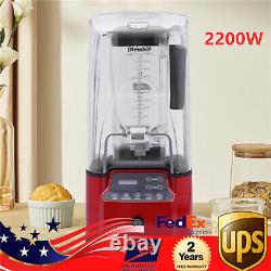 2200W 2.2L Commercial Soundproof Cover Blender Fruit Juicer Smoothie Mixer Quiet