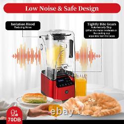 2200W Commercial Professional Blender With Shield Quiet Sound Enclosure Timer