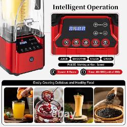 2200W Commercial Professional Blender With Shield Quiet Sound Enclosure Timer