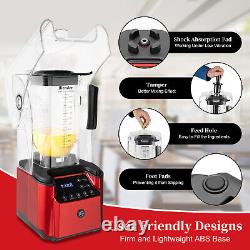 2200W Commercial Professional Blender With Shield Quiet Sound Enclosure Timer