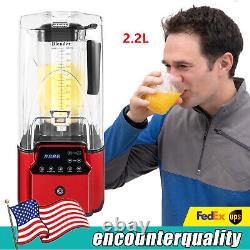 2200W Countertop Blender 2.2L Commercial Smoothie Mixer Machine Soundproof Cover