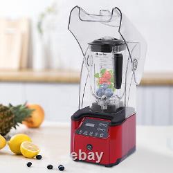 2200ml Commercial Blender Soundproof Cover Fruit Juicer Smoothie Mixer 2200W