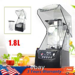 2600W Heavy-duty Commercial Blender With Shield Quiet Sound Enclosure 1.8L 110V