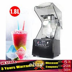 2600W Heavy-duty Commercial Blender With Shield Quiet Sound Enclosure 1.8L 110V