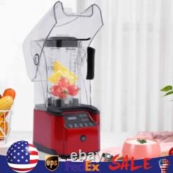 Commercial Blender Fruit Juicer Smoothie Mixer Countertop Crusher Soundproof