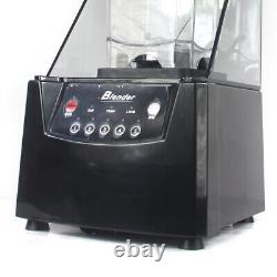 Commercial Electric Soundproof Cover Blender Juicer Smoothie Mixer 1.8L 2600W
