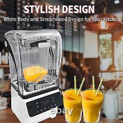 Wixkix 1.8L Commercial Blender for Shakes and Smoothies Frozen Drinks Soundproof