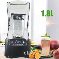 1.8L Mélangeur de fruits et de glace commercial avec couvercle insonorisé et mixeur à smoothie de 2600W