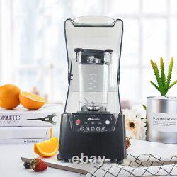 1.8L Mélangeur de fruits et de glace commercial avec couvercle insonorisé et mixeur à smoothie de 2600W