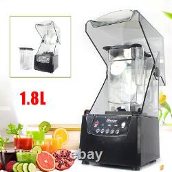 1.8L Mélangeur de fruits et de glace commercial avec couvercle insonorisé et mixeur à smoothie de 2600W