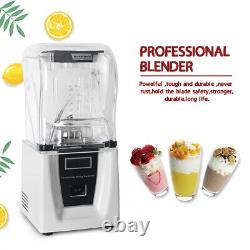 Mélangeur commercial de smoothie Blender Presse-fruits Mixer 1.5L Broyeur de glace Insonorisé